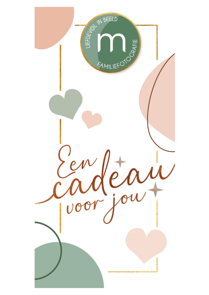 Cadeaubon van Mariska Familie Fotografie met de tekst Een cadeau voor jou